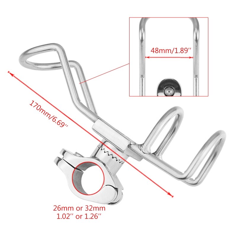 Marine Fishing Boat Rods Holder with Large Clamp Opening 360 Degree Adjustable Fishing Rod Racks Folding Bracket Stand 2022