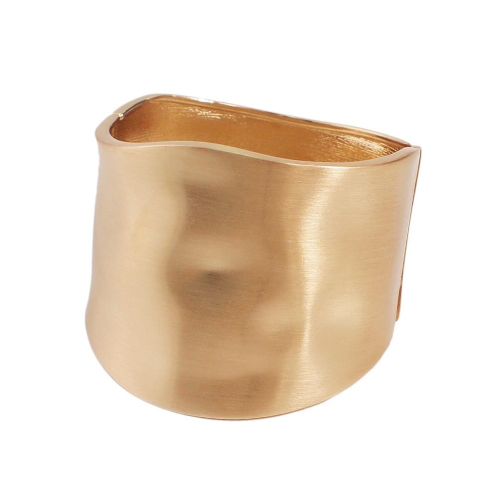 MANILAI punk irregular superficie de aleación brazalete pulseras brazaletes para las mujeres joyería de declaración grande de aleación brazalete de aleación al por mayor: Matted Gold