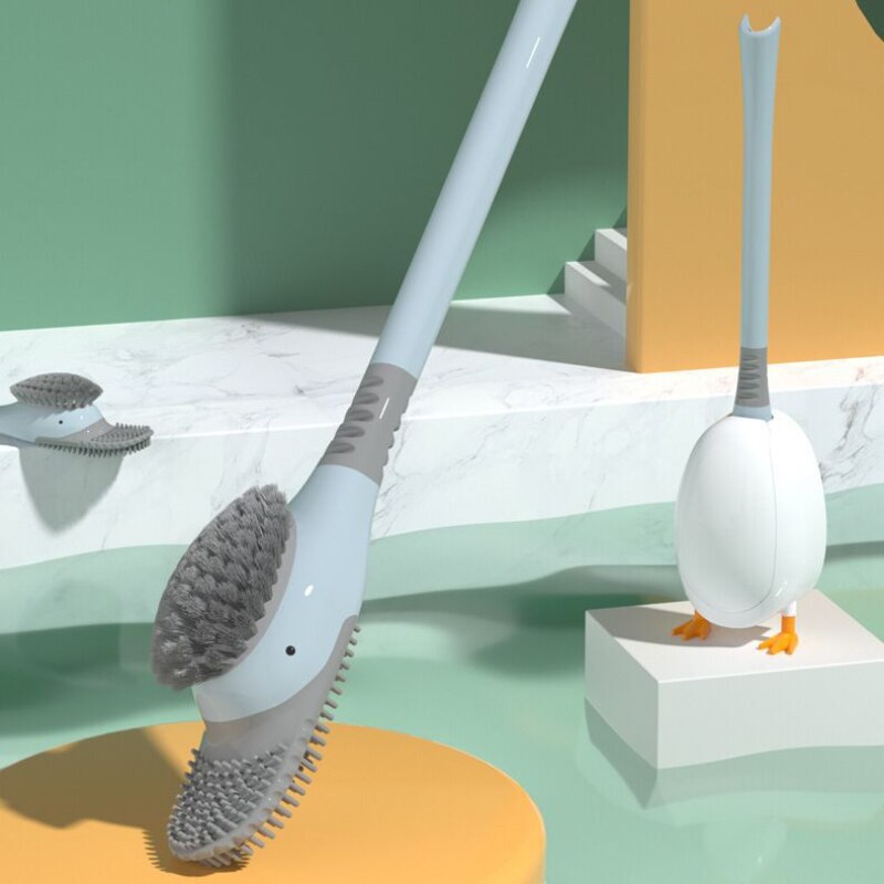 Neue Silikon Wc Pinsel einstellen Nette Tauchen Ente Zauberstab-montiert Stand Langstieligen Schlecht Tiefe Reinigung TPR zubehör
