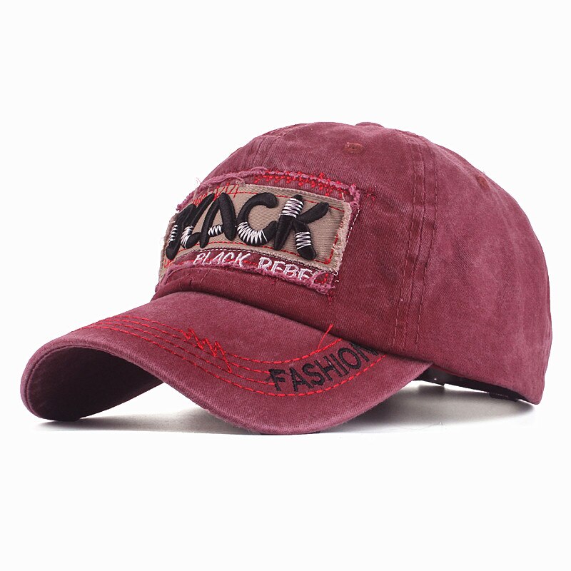 Xthree Baseball Cap Gewassen Katoen Voorzien Cap Brief Zwart Borduren Snapback Vader Hoed Voor Mannen Bone Gorra Casual Casquette cap: Bordeauxrood