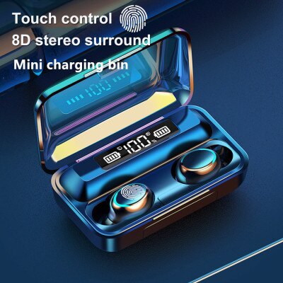 F9 Tws Bluetooth 5.0 Draadloze Koptelefoon Hoofdtelefoon Touch Control Stereo Sport Oordopjes Gaming Headset Met 3500Mah Opladen Doos