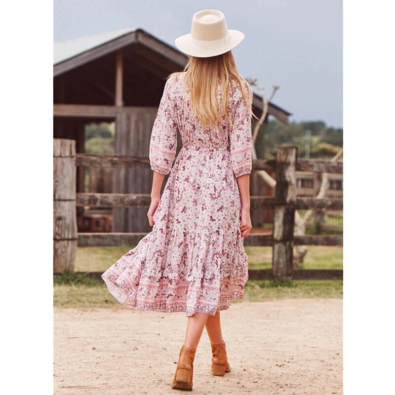 Bloemen Patronen Bohemian Jurk V-hals Korte Mouw Vintage Plus Size Maxi Jurk Kaftan Strand Zomer Tuniek Cover Up A259