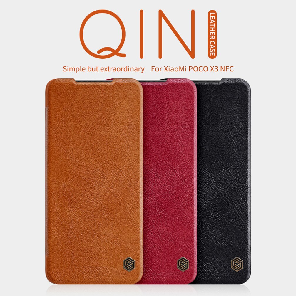 Nillkin – étui en cuir For Xiaomi Poco X3 NFC pour Xiaomi Poco X3 Pro, pochette pour cartes, portefeuille, housse de protection à rabat