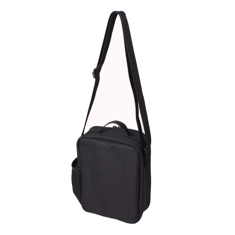 Bolso de mano con estampado de dibujos animados para hombre y mujer, bolsa de hombro cruzado, estilo Retro, para acampar, color negro, novedad