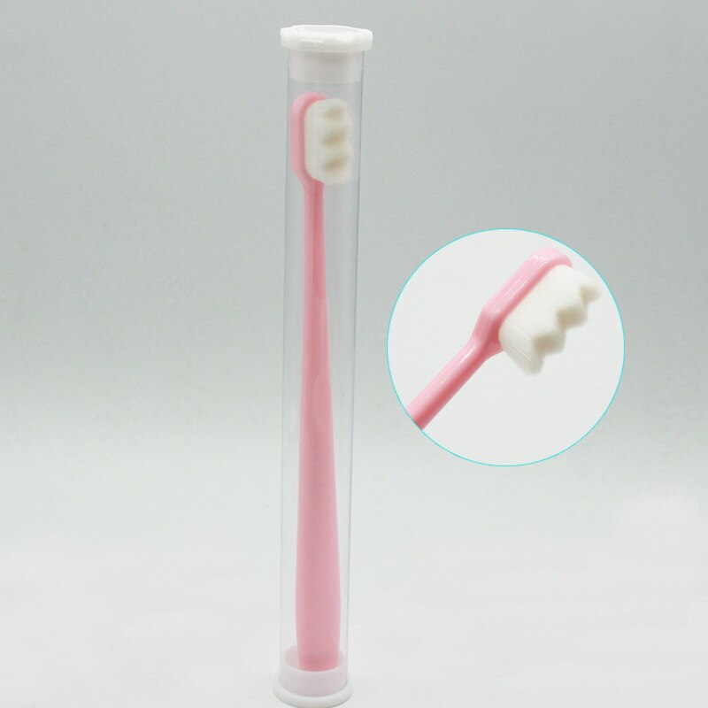 Travel Portable Million Toothbrush Ultra-fine Soft Toothbrush Eco-friendly Dental Whitening Brush Oral Care Clean Toothbrush: 01 Pink Wave