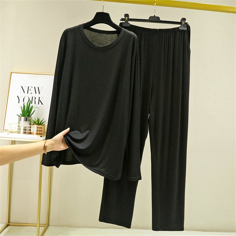 Pijamas modales de manga larga para hombre, ropa de dormir de talla grande 5XL 6XL, para el hogar, primavera y verano, 2022