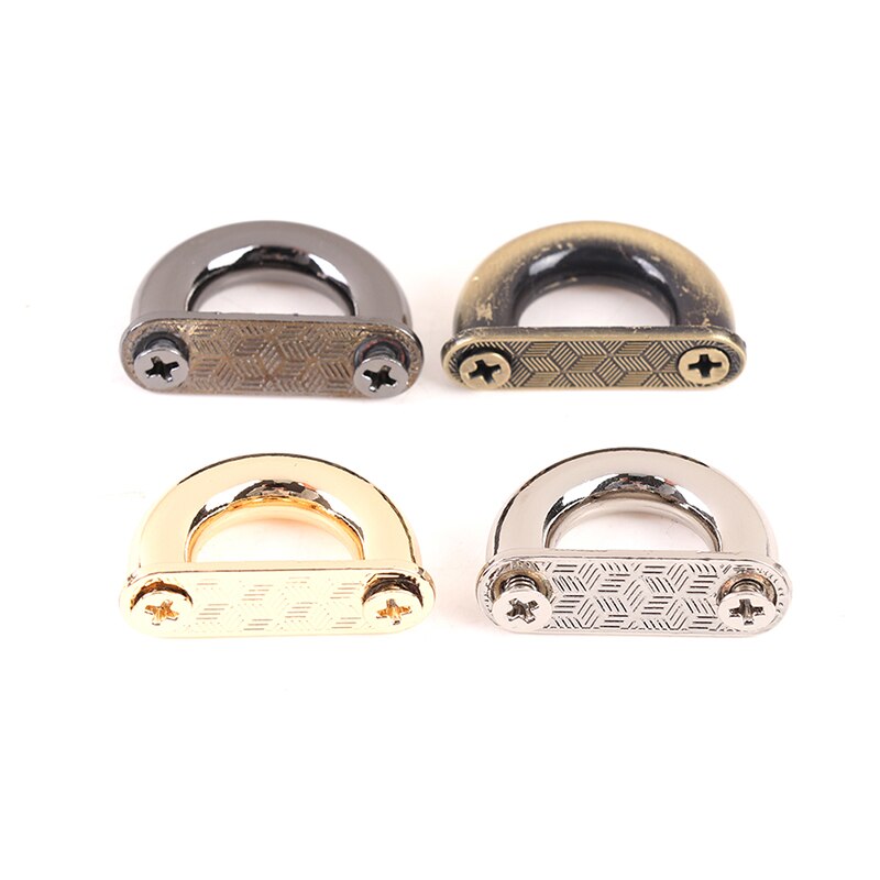 2 Stuks Metalen D-Ring Tas Connector Anker Gespen Boogbrug Met Schroeven Hanger Haken Tassen Riemen Riem leer Ambachten