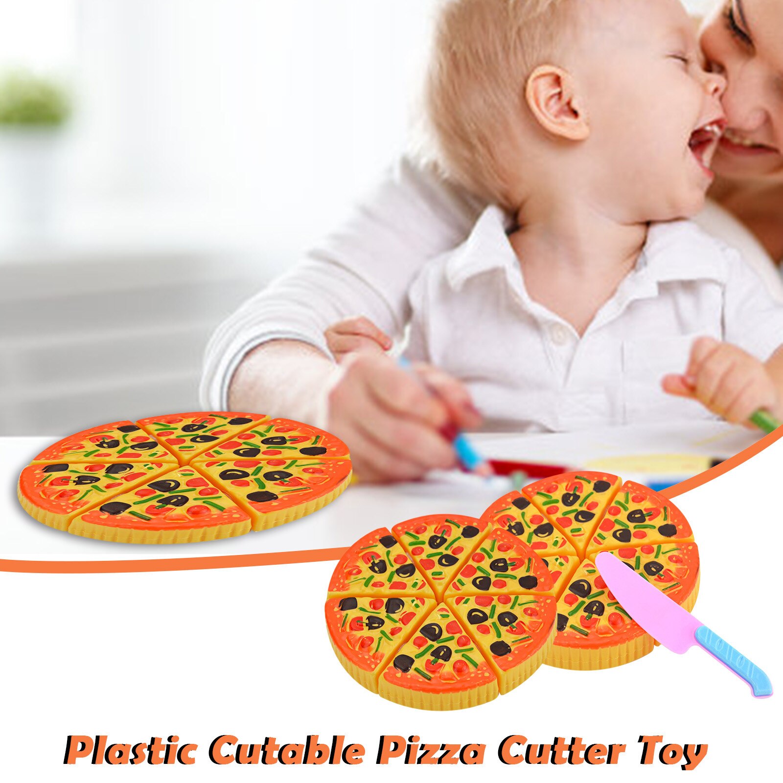 Childrens Kids Pizza Cutter Plakjes Toppings Pretend Diner Keuken Play Food Servies Speelgoed Cadeau Voor Kinderen Speelhuis #40