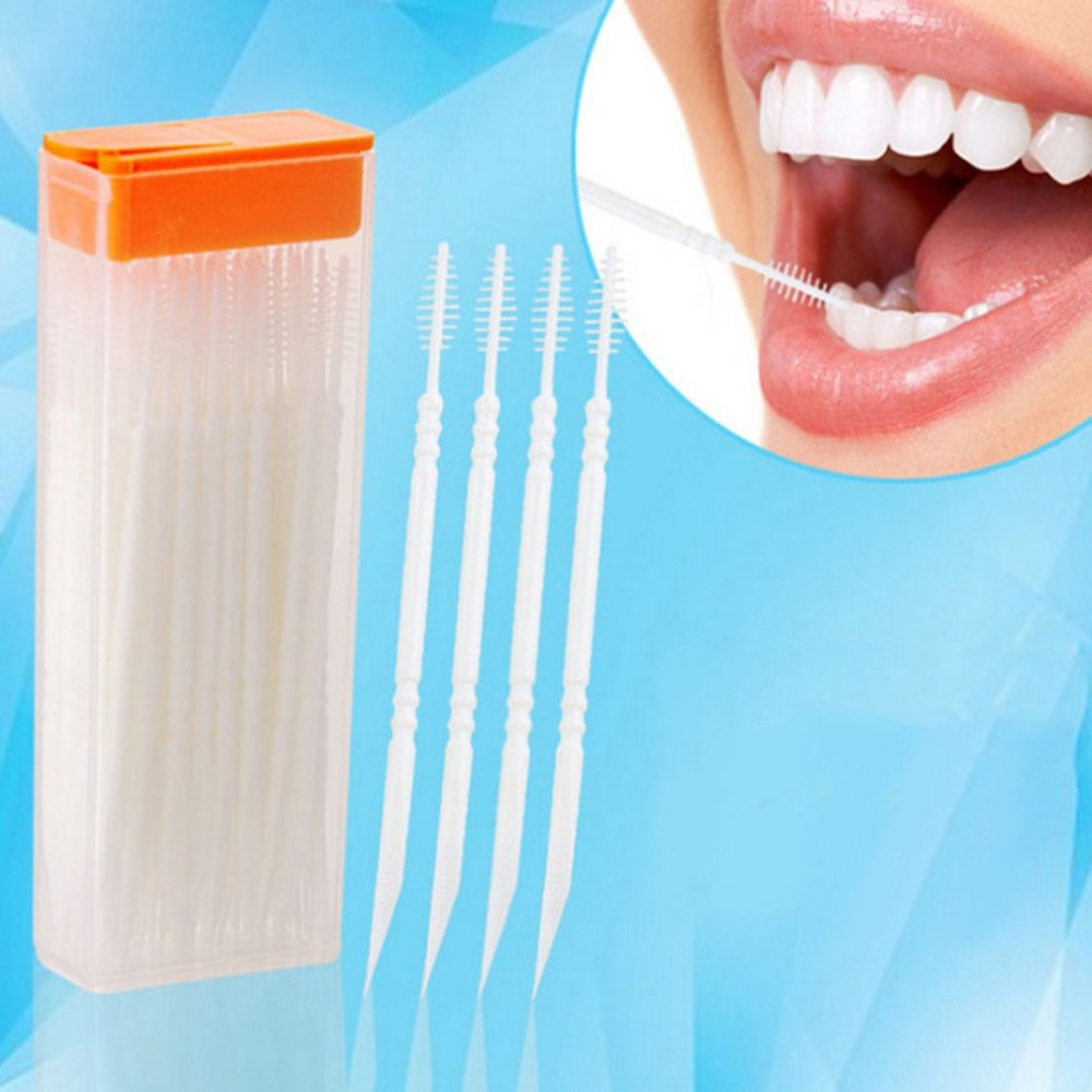 Portable Double Head Brush Tooth Picks Plastic Interdental Toothpick Brush 50 PCS el Dental Picks Oral Care