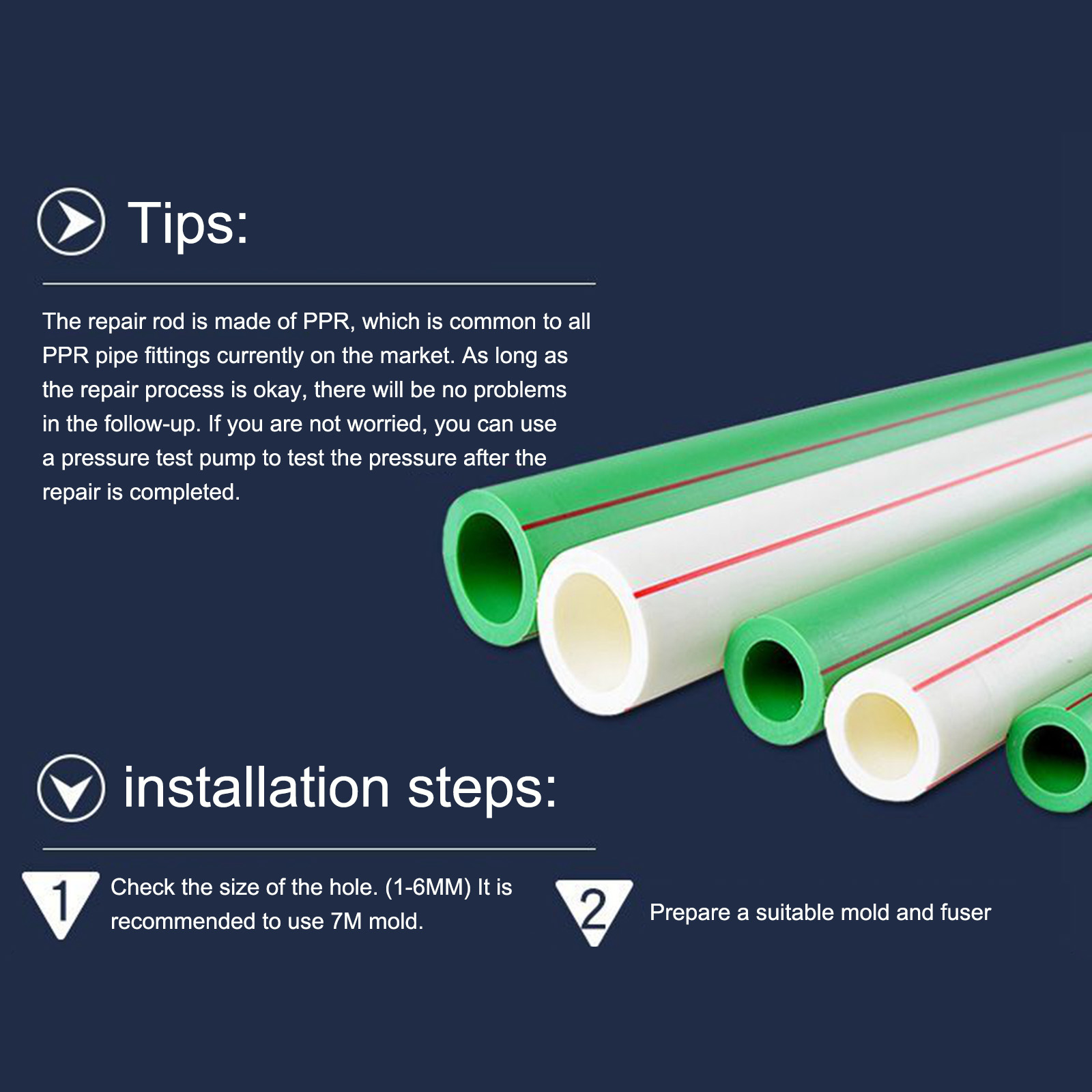 Water Pipe Repair Tool Leak Repair Artifact Repair Hole Melt Welding Repair Glue Stick PPR Material Suitable for Home DIY