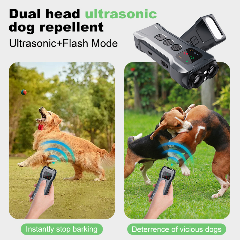 Ultrasonic with screen dog repellent bark deterrent with illumination flashlight pet deterrent tool dog trainer