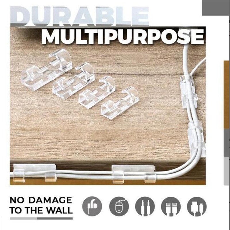 20 stücke Finisher Draht Klemme Hause Ätherisches Draht Selbst-Adhesive Organizer Kabel Clip Verschluss Halter Telefon Linie Schnalle Clips