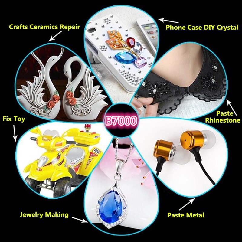 Pegamento B7000 para diamantes de imitación, adhesivo para joyería, agujas de resina epoxi, 15ml, 25ml, 50ml