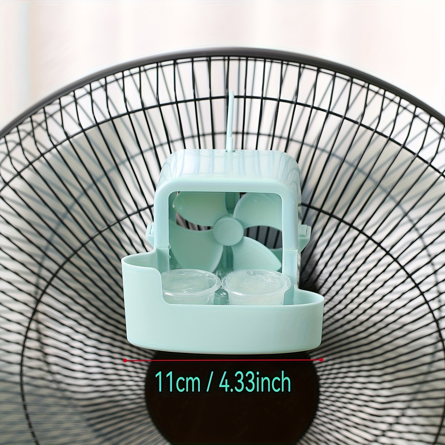 Refroidisseur de ventilateur portable sans perçage avec glaçons – Fonctionnement mains libres à clipser, en plastique durable pour la maison, le bureau et l'extérieur.