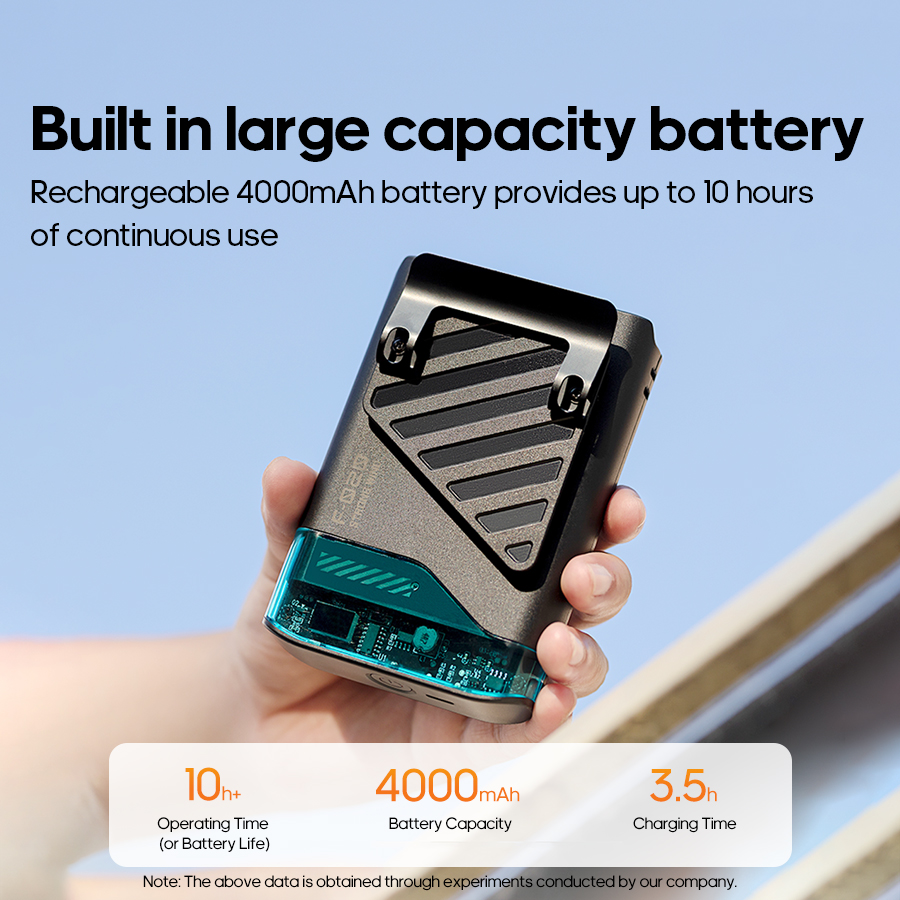 Mini 4000 mAh draagbare reisventilator 5 windsnelheden Camping Outdoor draagbare ventilator Oplaadbare koelventilator met LED-voedingsdisplay