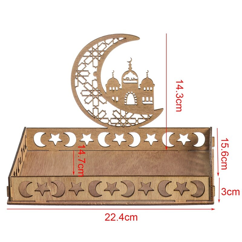 Moon Star Houten Ramadan Decoratie Voor Thuis Islamitische Moslim Party Decor Eid Mubarak Ramadan Kareem Voedsel Lade Eid Al adha: tray-G