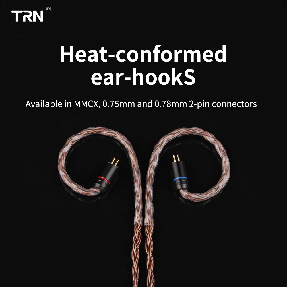 Trn 16- adriges, versilbertes hifi-kopfhörerkabel mit mmcx-stecker 0.75mm 4.4mm to 2 0.78mm polig, austauschbar)