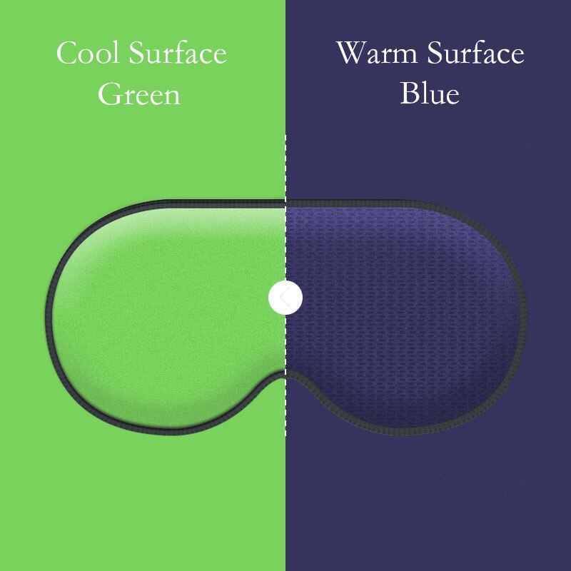 Masque de sommeil Double face masque pour les yeux de sommeil Surface chaude fraîche réglable: Green Blue