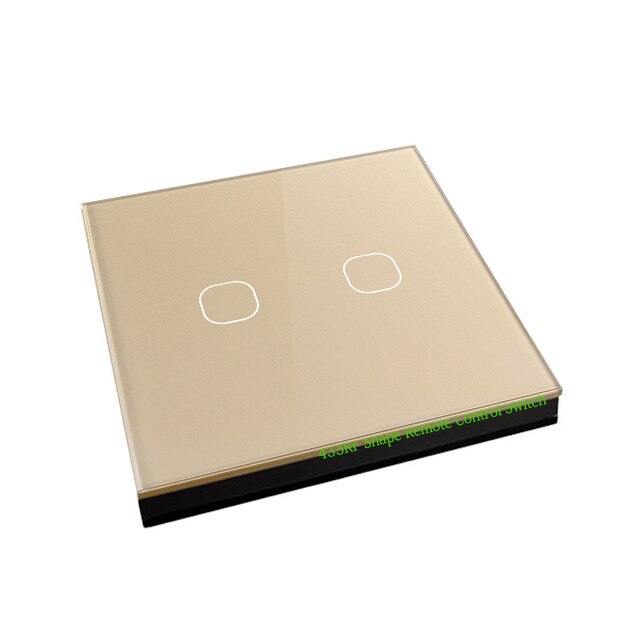 Mobu Smart Home wireless 433Mhz(1527 chip) White Switch shape remote control,touch remote controller: Gold 2 Gang
