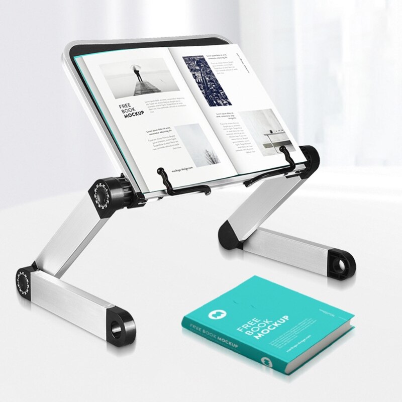 Foldable Reading Book Holder Bookcase Stand for Cookbook PC 360 Degree Adjustable Support Desk Organizer HX6A