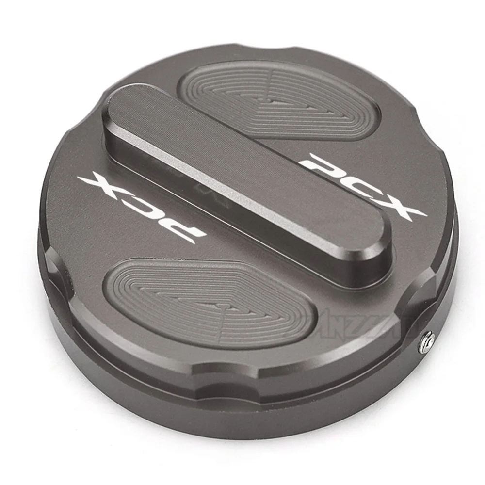 PCX cubierta de tanque de combustible de motocicleta tapa de caja de gasolina accesorios de aluminio CNC para Honda PCX 125 150 160 200 EV HP MPG PCX160-CBS 18-21: Gris oscuro