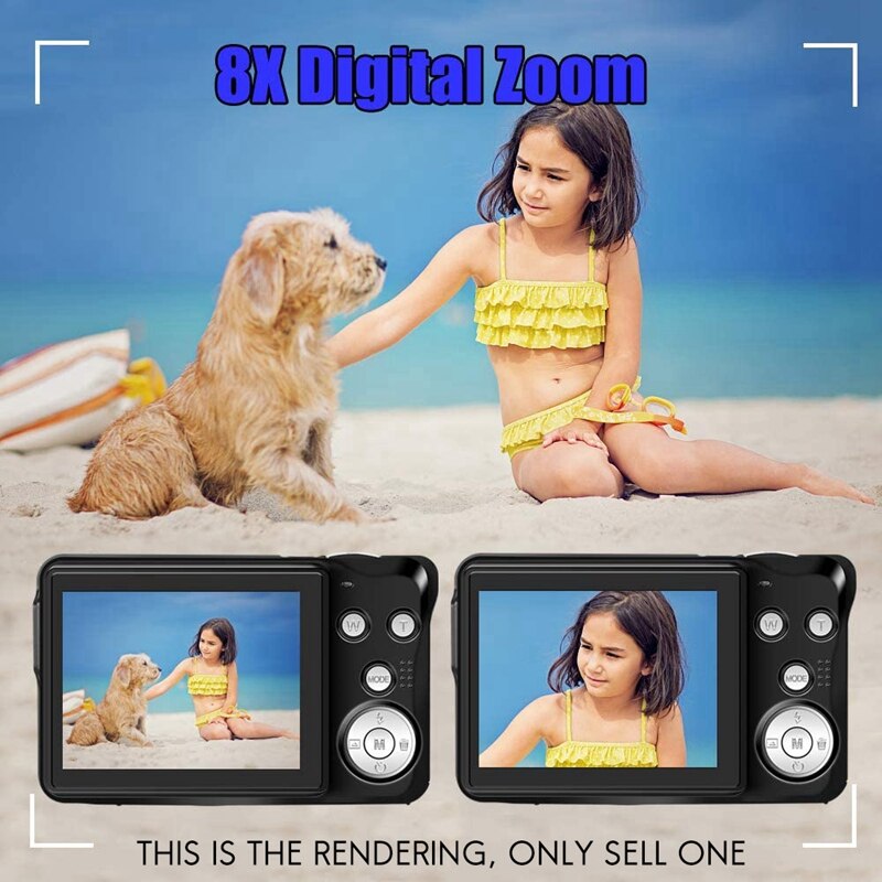 Digital Camera 2.7-Inch LCD Rechargeable HD Pocket Camera,300,000 Pixels, with 8X Zoom, Suitable for Adults,Children