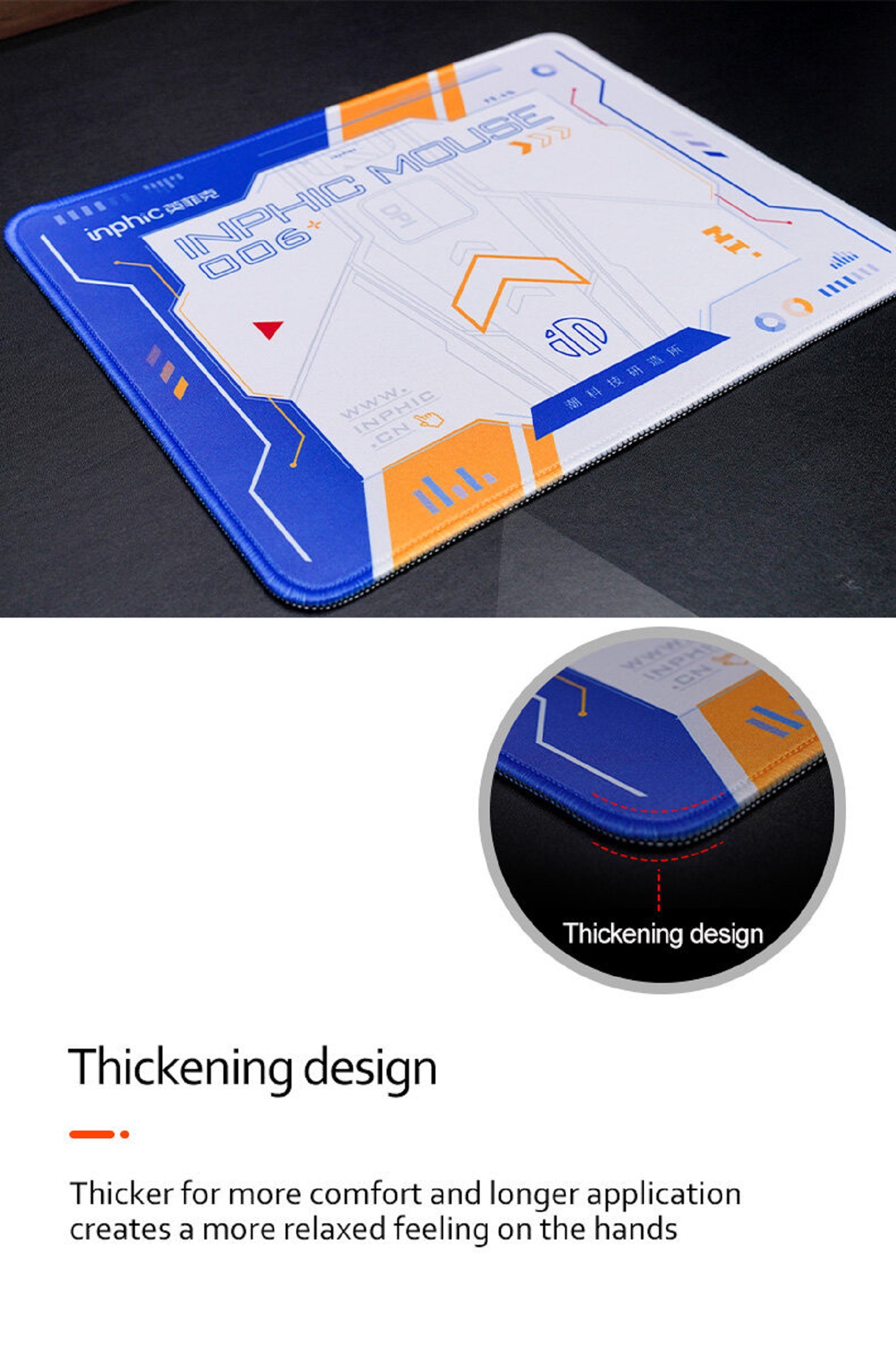 INPHIC PD60 Mouse pad for Office Gaming Use Sci-Fi Mecha Style Mouse Mat 25X30CM