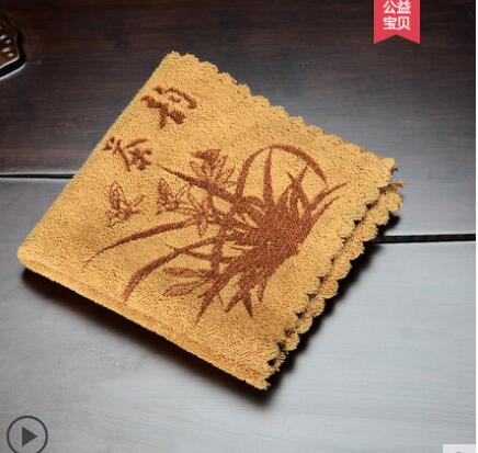 Torchon en coton et lin épais, style chinois, rétro, , absorbant, tissu à thé brodé: 4