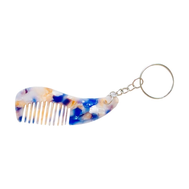 Mini peigne à cheveux en acétate , porte-clés Portable, belle brosse à cheveux imprimée léopard, outils de coiffure, porte-clés de voyage pour femmes: 10
