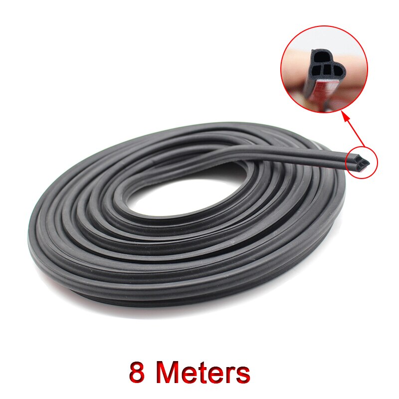 Tiras protectoras de goma para Borde de puerta de coche, molduras de sellado de pegatina automática, accesorios para Interior, 3/5/8/16/25M: 8meters