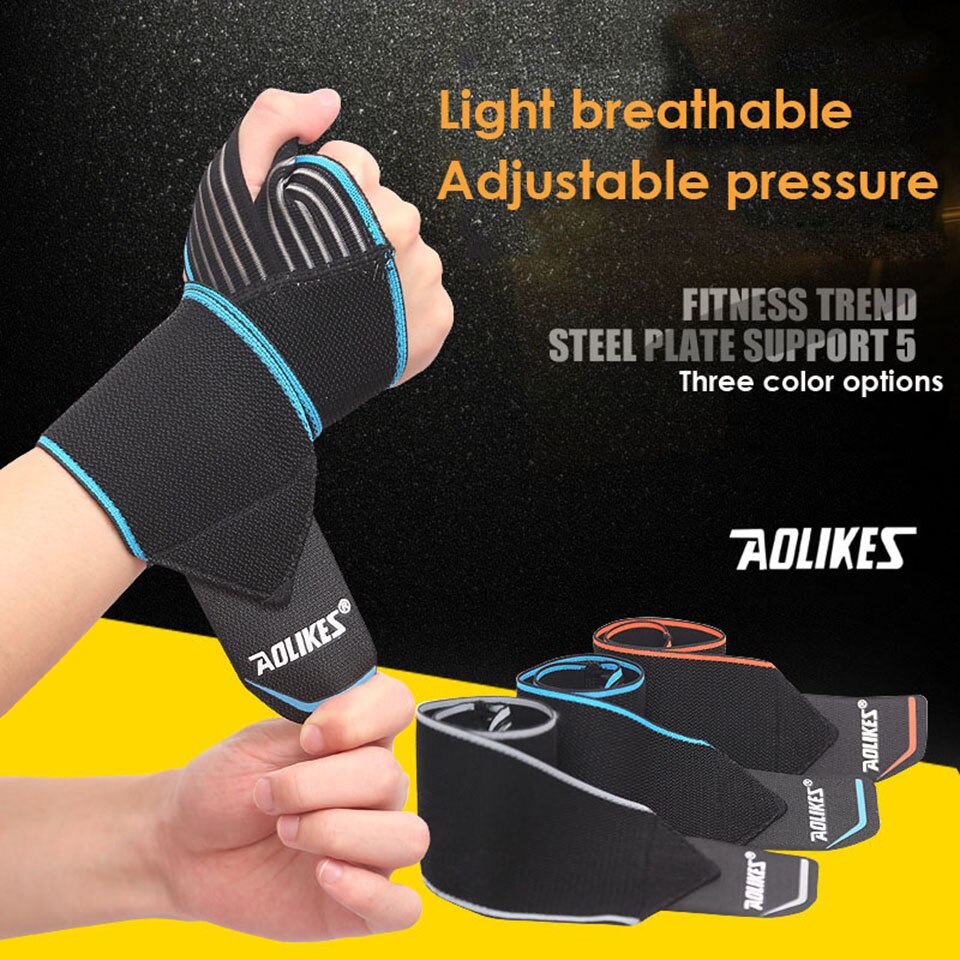 Aolikes 1Pcs Sport Pols Bands Polssteun Band Wraps Hand Verstuiking Herstel Polsband Voor Fietsen Tennis Gym Accessoires