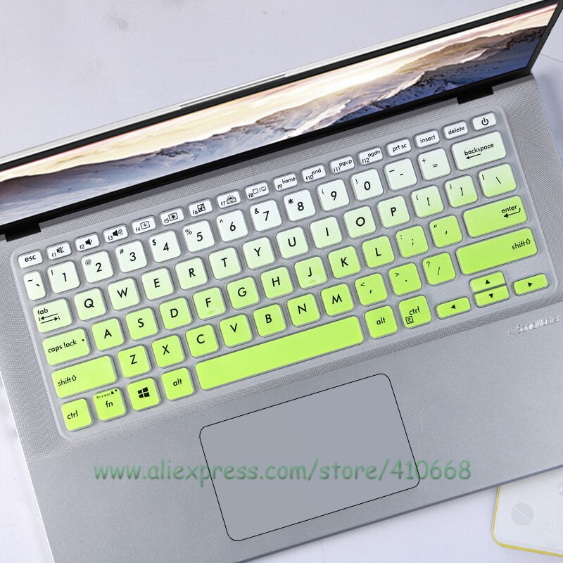 Silicone Laptop Keyboard Cover Skin Protector For ASUS VIVOBOOK X415 X415EP X415EA X415JA X415MA X415E 14 R415UA R415JA R424FA: Gradient green