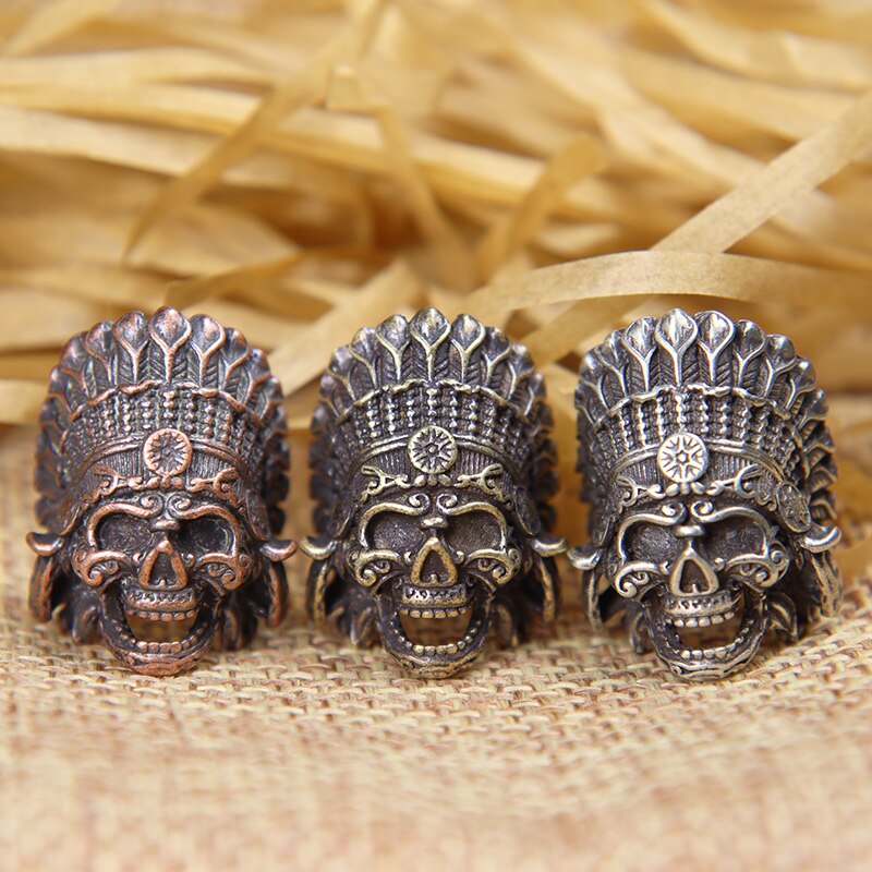 Cuentas de Paracord para la fabricación de joyas, suministros de latón, jefe Tribal africano, Faraón, Calavera, espaciador, cuentas, pulseras DIY, accesorios para