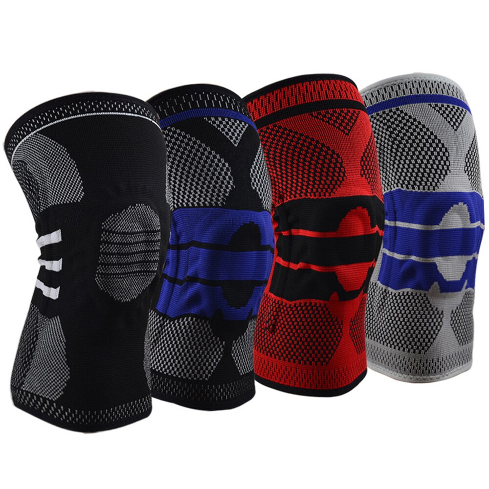 Enkele Fitness Hardlopen Fietsen Knie Ondersteuning Braces Elastische Nylon Sport Compressie Knie Pad Sleeve-Sized M (Grijs)
