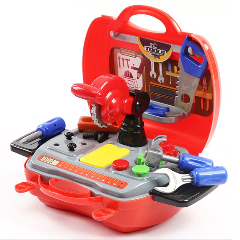 Children Kids Cosplay Construction Tool Box DIY Early Educational Toy Simulation Builders Role Pretend Play Tool Kit: Default Title