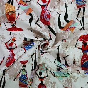 50cm*145cm 100%  raion pehmeä pyjama kangas kevät ja kesä mekko kangas puuvilla kangas materiaali pioni eettinen painatus viskoosi: Afrikkalaiset naiset