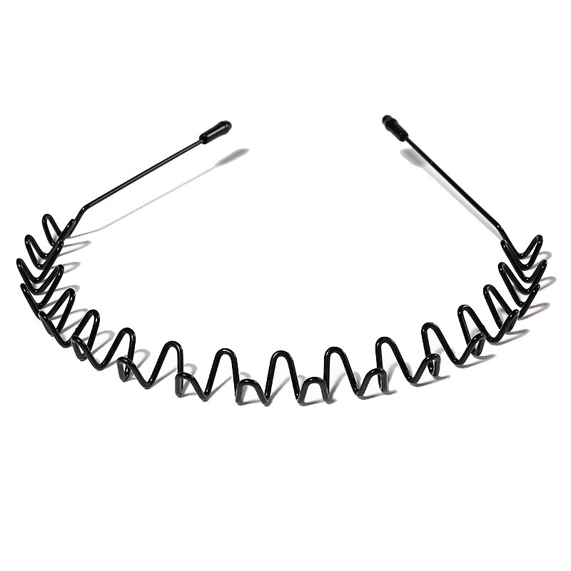 Simple Unisex Hair Band Headband Black Metal Waved Style For Unisex Invisible Sports Hair Card Hair Accessories: style-01