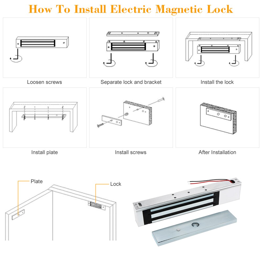 Access Control Electric Magnetic Door Lock 180KG 12V Electric Lock Holding Force