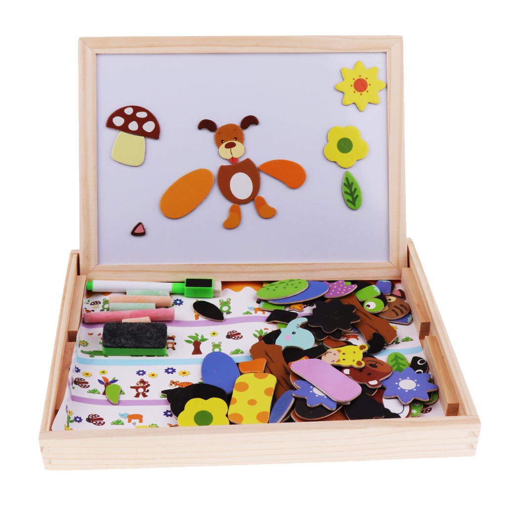 Wooden Kids Children Educational Learning Toys Magnetic Board Puzzle Games