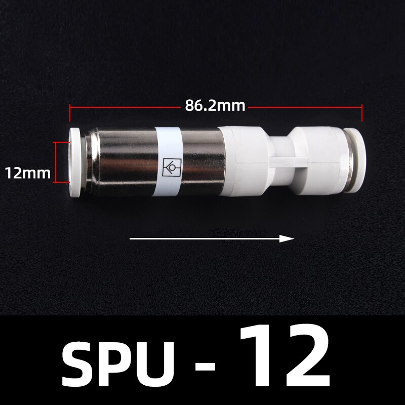 Air Pneumatic Check Valve One Way Non-return Valve Hose Tube One Touch Qucik Fitting Connector Coupling: SPU-12
