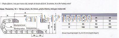 1000mm 10 x 15mm Cable Drag Chain Radius 18mm Wire Carrier 10*15*R18