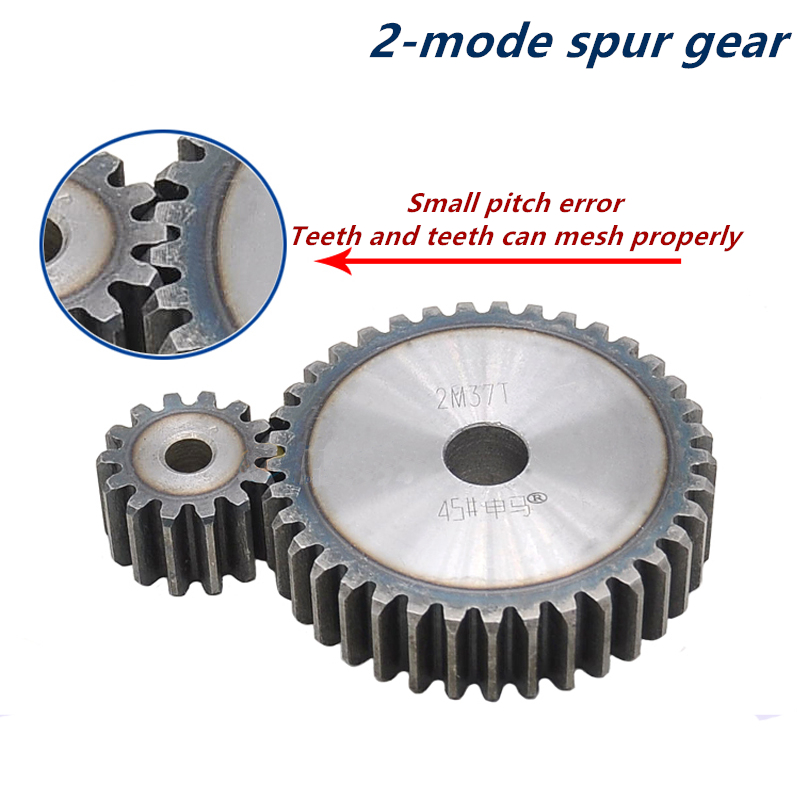 1pc 2Mod 42T 43T 44T 45T 46T 47T 48T 49T 50T 51T 52T-57T 45# Steel Metal Spur Gear 2 Module Moter Gear Wheel 42 Teeth-57 Teeth