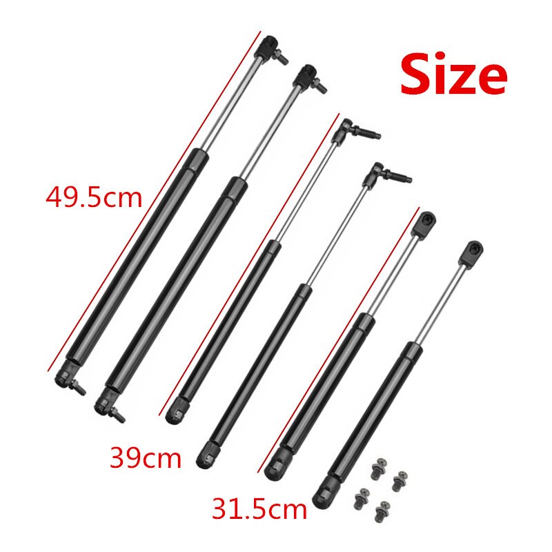 6pcs Bonnet + Tailgate + Rear Window Lift Supports Rod Arm Gas Springs Shocks Struts Bar Fit Jeep Grand Cherokee WJ WG 1999-2004