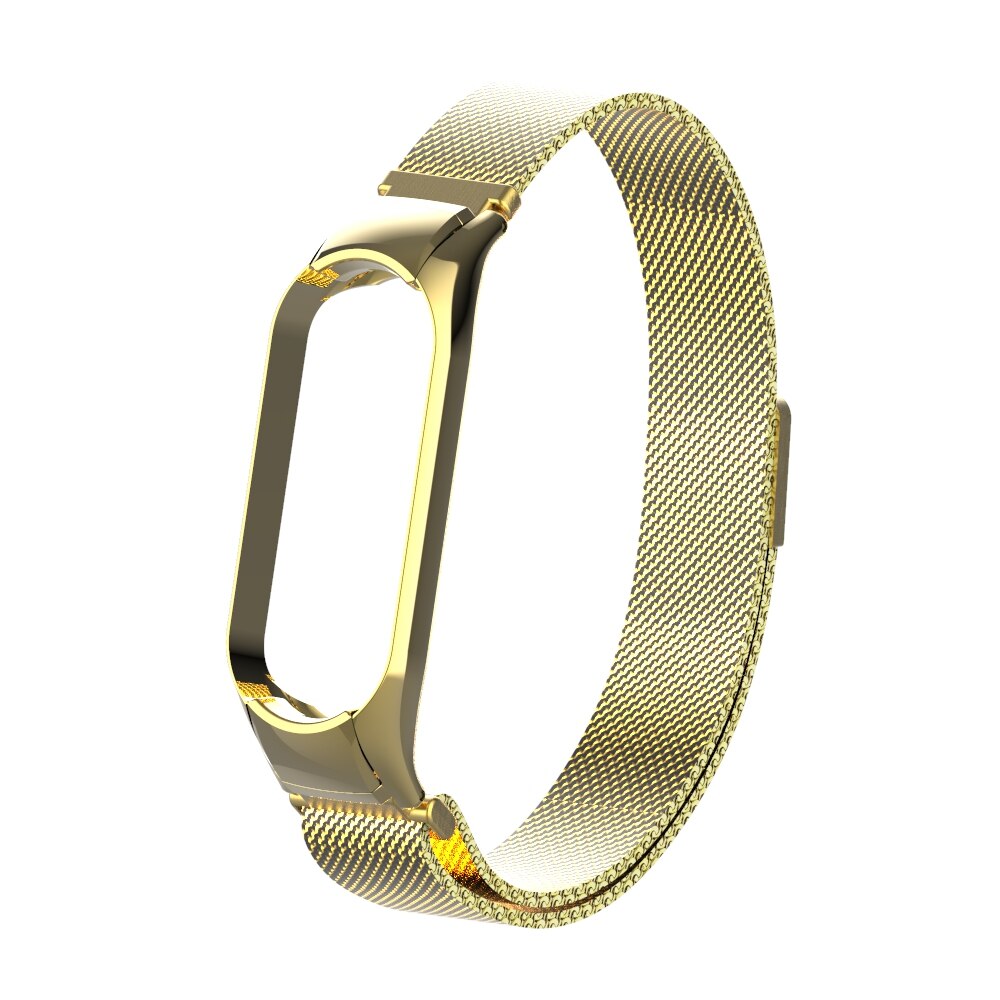 Voor Xiaomi Mi Band 5 Metalen Band Schroefloze Rvs Voor Xiaomi Mi Band 5 Nfc Armband Metalen Vervanging Band voor Mi 5: Goud