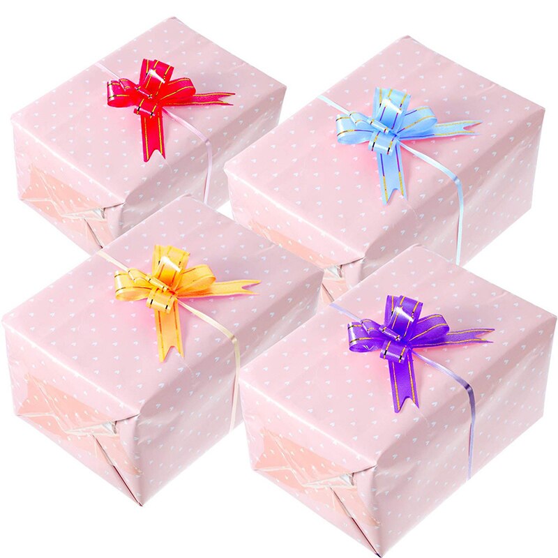 10Pcs/set Pull Bow Ribbons Flower Wrappers For Wedding Events Birthday Decoration Happy Year Christmas Decoration