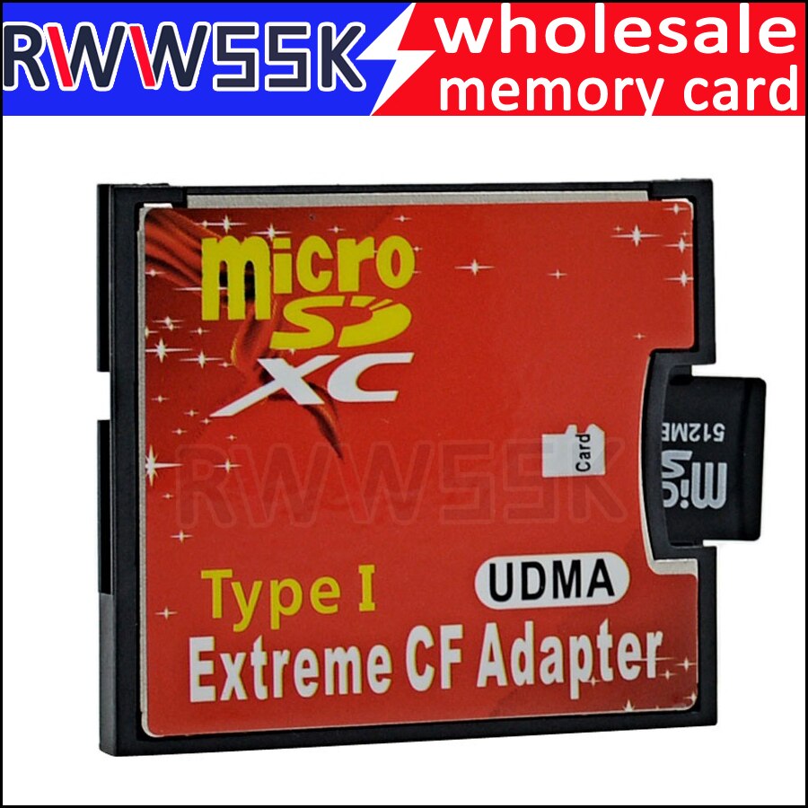 Micro SD SDHC SDXC TF card CF Adapter MicroSD naar Extreme Compact Flash Type I Kaart tot 256 GB