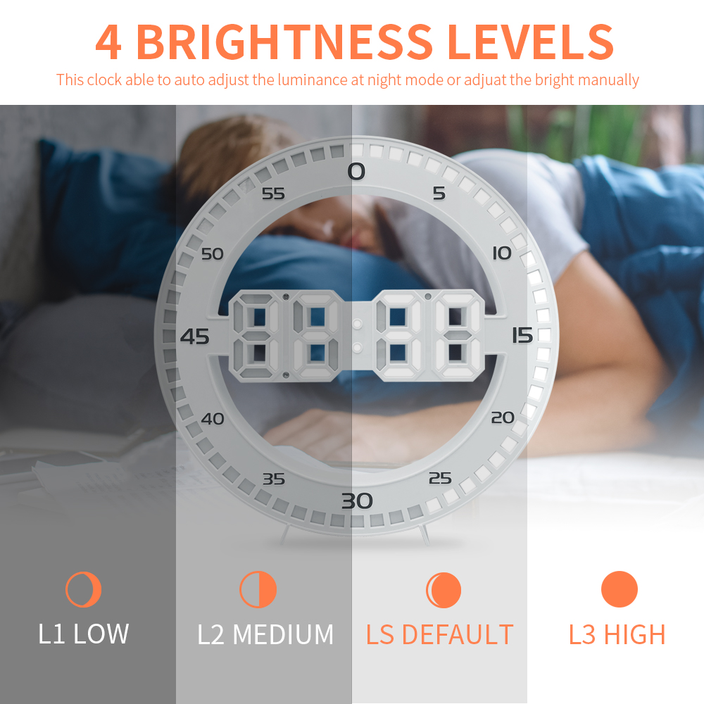 Modern Led Digital Large Wall Clock 3D Luminous Silent Electronic Creativity Jump Second Clock Home Decoration for Living Room