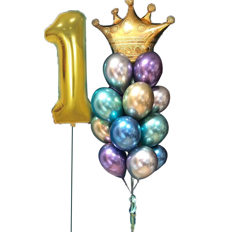 Ballons couronne en aluminium, décorations d'anniversaire pour fête d'anniversaire, chapeau de princesse et de dessin animé pour bébé