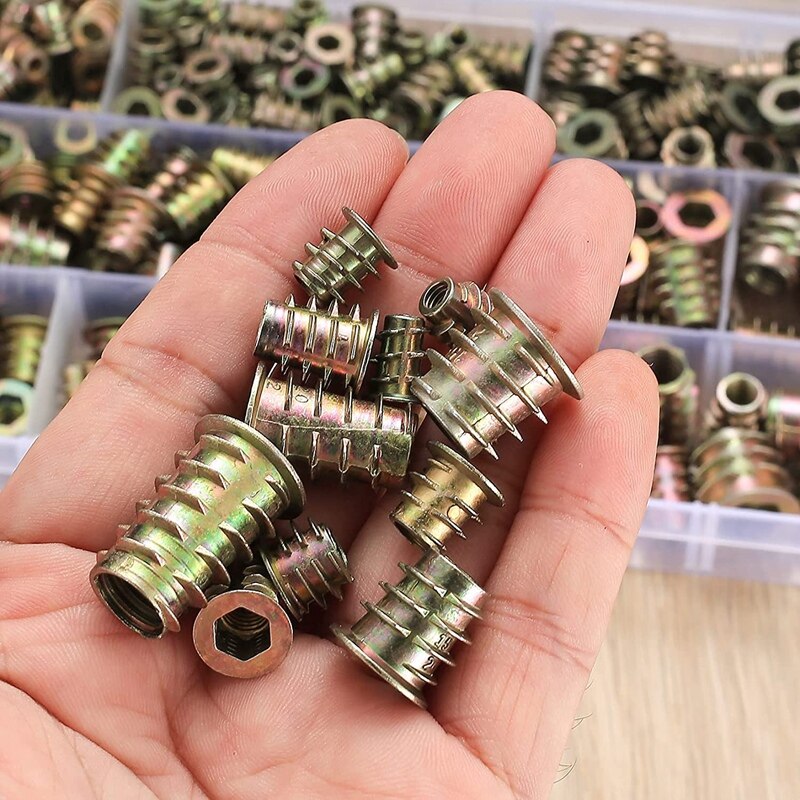 230 Threaded Nut Inserts, M4/M5/M6/M8/M10 Zinc Alloy Threaded Sockets, Hex Threaded Insert Nuts