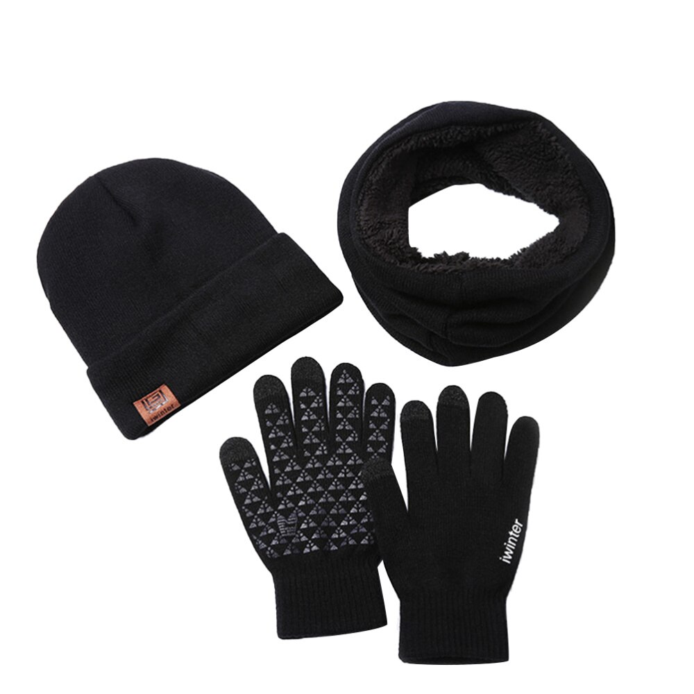 3 Stuks Handschoenen Set Praktische Warme Comfortabele Duurzaam Witter Wanten Zachte Sjaal Winter Handschoen Voor Man Vrouw